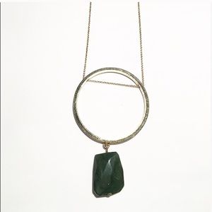 Emerald Hoop Necklace